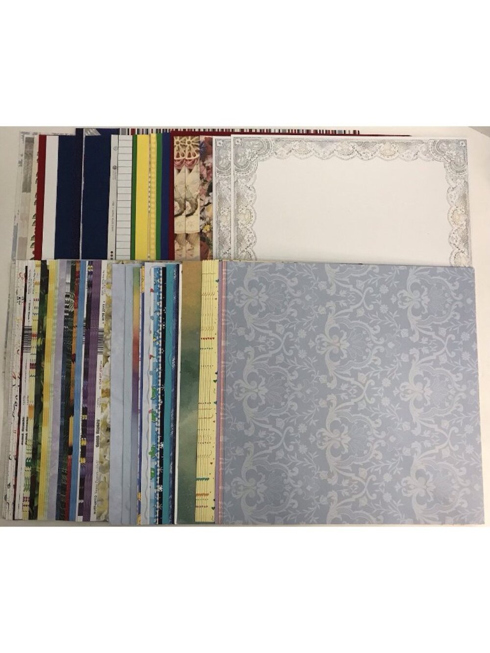 12”x12” Scrapbook Paper Lot 100+ Sheets Designs & Solids Variety Of Brands (B)